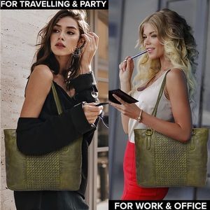 Oak Leather Leather Tote Bag Travel, Work, Over the Shoulder Purses Olive Wash